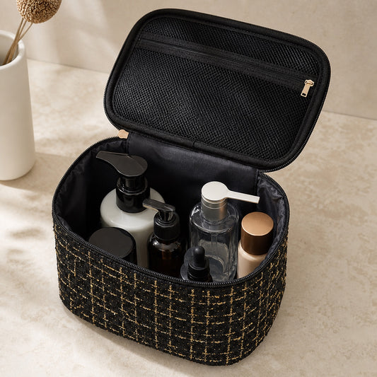 Woven Travel Makeup Bag