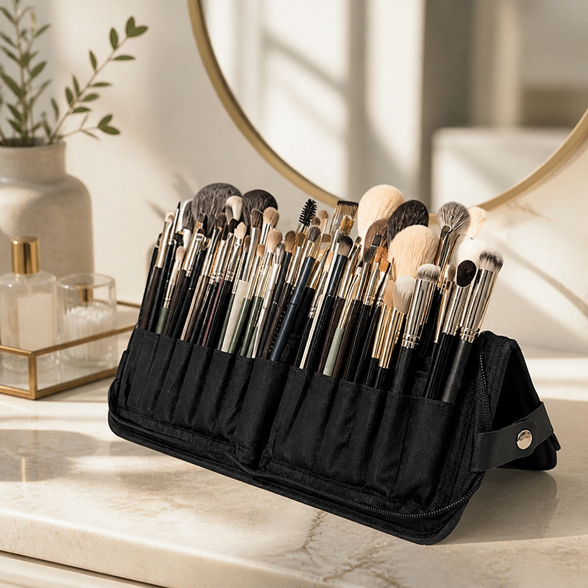 Foldable Makeup Brush Organizer